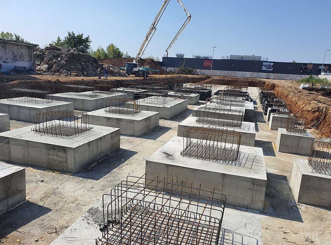 Construction site aerial view